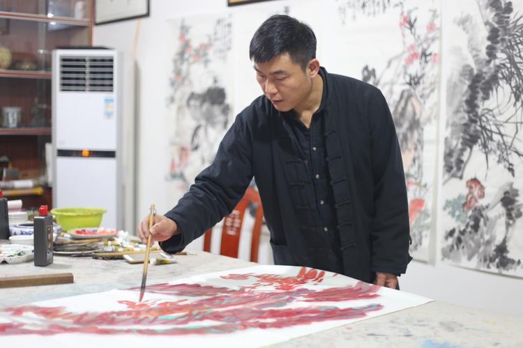 著名花鸟画家崔子虎做客太和文化艺术交流中心